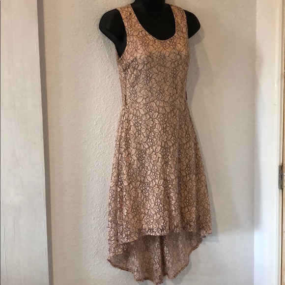 Ya Los Angeles Dresses & Skirts - Hi Low Pink and Black Lace Dress
